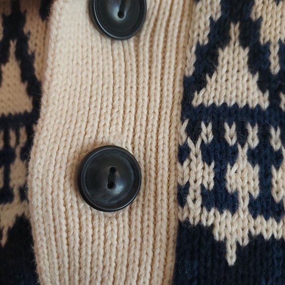 American Living By Ralph Lauren Cream and Blue/Black Turtleneck Sweater - Picture 7 of 8